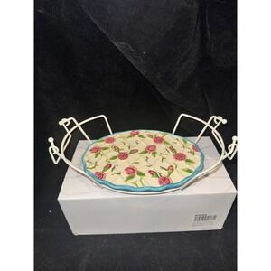 Casserole Dish Temp-Tations Roses Oval Oven To Table Bakeware~2 Piece Set